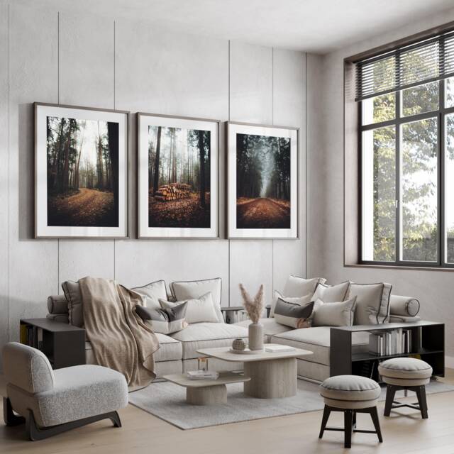 Forest & Mountain Photography , Nature Art, Green Print, , Living Room Decor, Autumn Set Of 3 Prints, Botanical Wall Prints - image 1