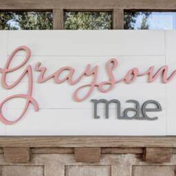 Custom Wood Nursery Name Sign Painted Baby Room Decor - thumbnail 3