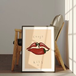 Chefs Kiss Poster, Kitchen Wall Art, Chefs Print, Trendy Cooks Lips Print - thumbnail 3