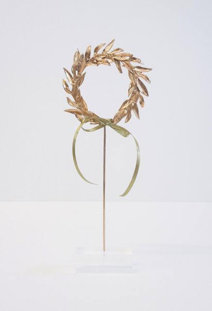 Gold Plated Olive Wreath Bronze Sculpture, Greek Art - image 1