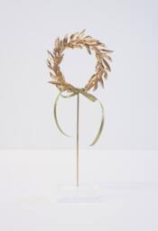 Gold Plated Olive Wreath Bronze Sculpture, Greek Art