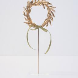 Gold Plated Olive Wreath Bronze Sculpture, Greek Art - thumbnail 2