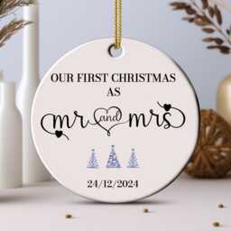 Personalized Mr & Mrs Christmas Ornament First Married 2024 - thumbnail 4
