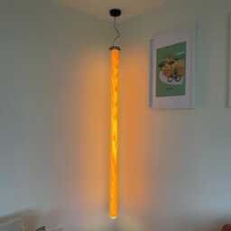 Led Hanging Light, Wooden Ceiling Veneer Corner Vertical Warm, Ambient Feature Lighting - thumbnail 3