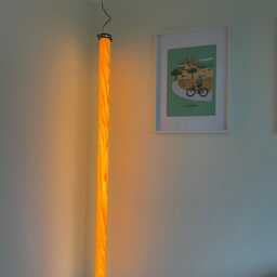 Led Hanging Light, Wooden Ceiling Veneer Corner Vertical Warm, Ambient Feature Lighting - thumbnail 2