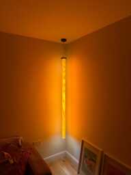 Led Hanging Light, Wooden Ceiling Veneer Corner Vertical Warm, Ambient Feature Lighting - thumbnail 1