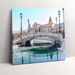 Plaza De Espa??a in Seville Canvas, Wall Art Picture, Blue Decoration, Travel Canvas - thumbnail 2