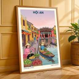 Hoi An Riverside Art Print Vibrant Vietnamese Scene - thumbnail 3