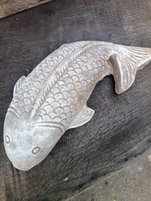 stone Carp Fish Garden Ornament Fishing Pond - image 1