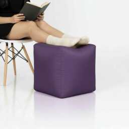 Pouffe Footstools Purple Bean Bag Ottoman Style Outdoor Water Resistant Polyester Foot Rest - thumbnail 2