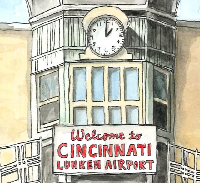 Lunken Airport Watercolor Print, Cincinnati, Ohio - image 1
