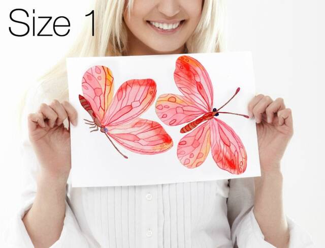 Wall Decals Butterflies Red Large, Home D??cor, For Walls, Furniture, Ceramic Tiles, Living Room Decals, Kitchen Decor - image 1