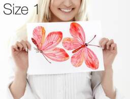 Wall Decals Butterflies Red Large, Home D??cor, For Walls, Furniture, Ceramic Tiles, Living Room Decals, Kitchen Decor - thumbnail 1