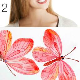 Wall Decals Butterflies Red Large, Home D??cor, For Walls, Furniture, Ceramic Tiles, Living Room Decals, Kitchen Decor - thumbnail 2