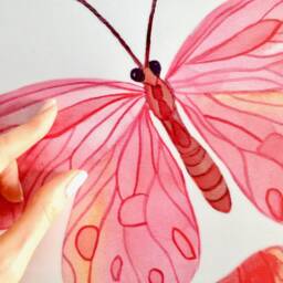 Wall Decals Butterflies Red Large, Home D??cor, For Walls, Furniture, Ceramic Tiles, Living Room Decals, Kitchen Decor - thumbnail 3