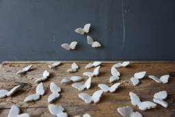 15 Wall Art Ceramic Butterflies/White Nursery Decor Bedroom Livingroom