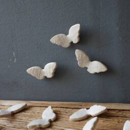 15 Wall Art Ceramic Butterflies/White Nursery Decor Bedroom Livingroom - thumbnail 3
