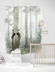 Fabric Peek-A-Boo Bear Wall Decals - Woodland Nursery Decor - thumbnail 1