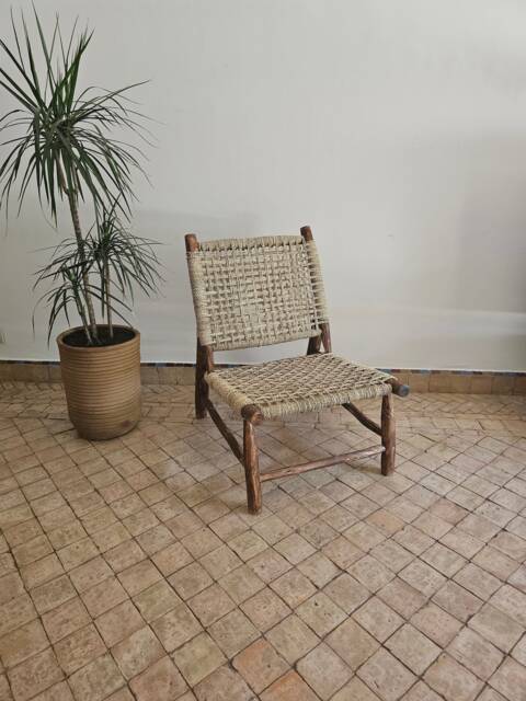 Moroccan Armchair With Palm Leaf Cord - image 1