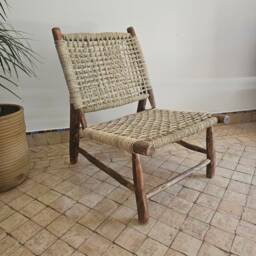 Moroccan Armchair With Palm Leaf Cord - thumbnail 2