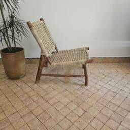 Moroccan Armchair With Palm Leaf Cord - thumbnail 4
