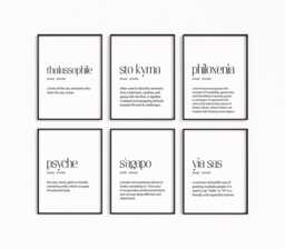 Greek Word Wall Art, Explore Language & Culture, Learning Gifts, Set Of 6 Captivating Gift Ideas From Greece - thumbnail 1