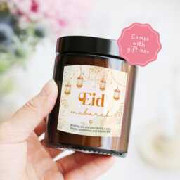Eid Gifts For Friends Colleague Family - Celebration Mubarak Personalized Candle Gold