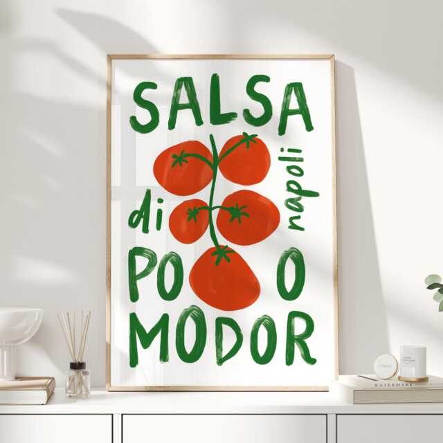 Salsa Di Pomodoro, Tomato Print, Poster, Kitchen Wall Art, Food Italian Gifts, Artwork - image 1
