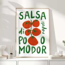 Salsa Di Pomodoro, Tomato Print, Poster, Kitchen Wall Art, Food Italian Gifts, Artwork - thumbnail 1
