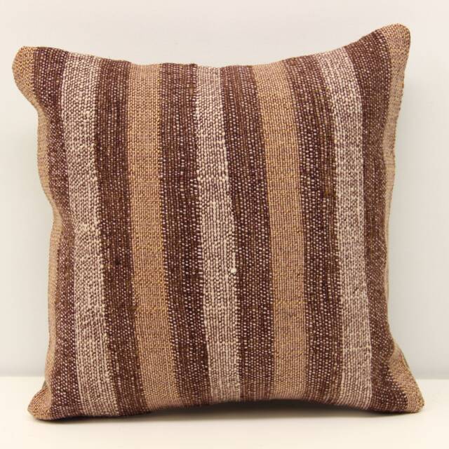 Handmade Kilim Pillow Cover 12x12, Turkish Wool & Cotton Throw - image 1