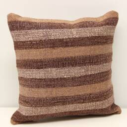 Handmade Kilim Pillow Cover 12x12, Turkish Wool & Cotton Throw - thumbnail 2