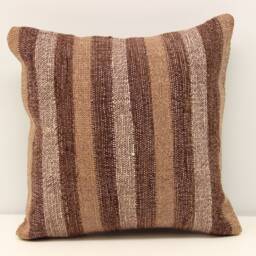Handmade Kilim Pillow Cover 12x12, Turkish Wool & Cotton Throw - thumbnail 1