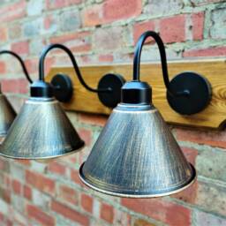 Industrial Wall Sconces Lighting 3 Metal Shade Lights Mounted Lamp Vintage - thumbnail 2