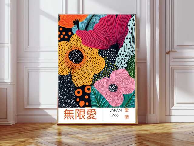 Japan Art Print, Flower Poster, Floral Wall Decor, Art, Japanese Art - image 1