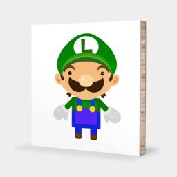 L Is For Luigi Abc Block Bamboo Wall Art Series // Alphabet Kids Nursery Room Decor Baby Mario