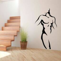 Simple Male Outline Vinyl Wall Art, Decal, Sticker, Transfer, Mural, Decor, Rent Friendly, Interior, Exterior, Full - 0440 - thumbnail 1