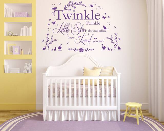 Twinkle Little Star Vinyl Wall Art Sticker Decal Mural. Children's Bedroom, Nursery, Playroom. Home, Decor, Nursery Rhyme, Love - image 1
