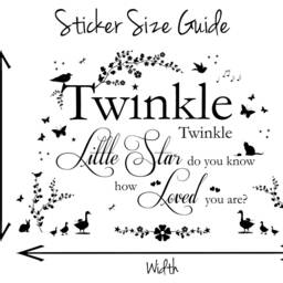 Twinkle Little Star Vinyl Wall Art Sticker Decal Mural. Children's Bedroom, Nursery, Playroom. Home, Decor, Nursery Rhyme, Love - thumbnail 3