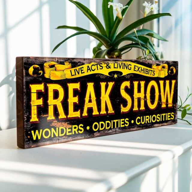 Freak Show Sign Freakshow Fairground Decor Fun Fair Wall Halloween - image 1