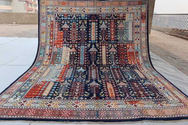 6'4x7'9 Ft Luxury Farmhouse Afghan Rug - Brand Large Handmade Medallion Wool New Kazak Design Bedroom Office D??cor - image 1