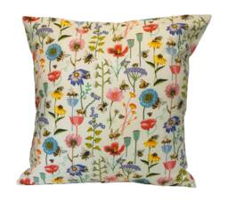 "1 X Bee Haven Multicolour Floral Lightweight Cushion Cover 16"" 18" - thumbnail 1