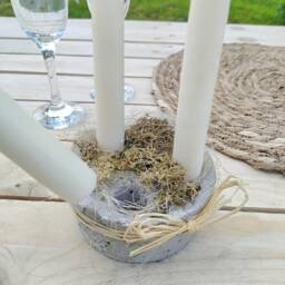 Rustic Chic Concrete Candlestick, Table Decoration, Centerpiece, Candelabra, Antique Decoration - thumbnail 3