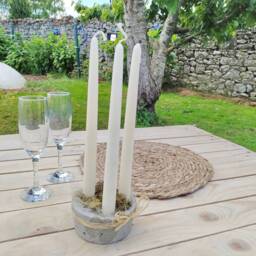 Rustic Chic Concrete Candlestick, Table Decoration, Centerpiece, Candelabra, Antique Decoration - thumbnail 2
