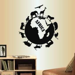 In-Style Decals Wall Vinyl Decal Decor Art Sticker Africa Wild Animals Around The World Geography Tourism Safari Removable Mural Design 264 - thumbnail 1