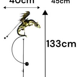 Rocking Balancing Golden Dragon Garden Ornament Decoration Flying Rocker Stake - thumbnail 2