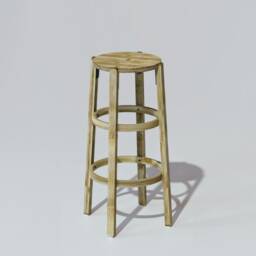 Handmade Bamboo Bar Stool Minimal Bohemian Kitchen Counter Stool - thumbnail 2
