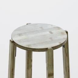 Handmade Bamboo Bar Stool Minimal Bohemian Kitchen Counter Stool - thumbnail 3