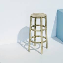 Handmade Bamboo Bar Stool Minimal Bohemian Kitchen Counter Stool