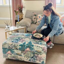 Coffee Table With Storage in Yanagi Pastel Velvet - thumbnail 2