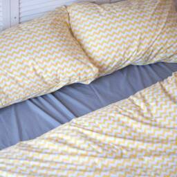 100% Cotton Pillowcase in White & Yellow. Handmade Pillow Case Organic Slip Cover Natural Custom Sham European Us Sizes